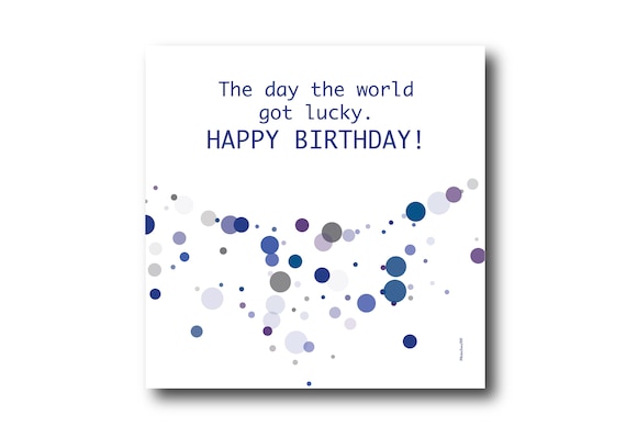 Digital Birthday card wishes, instant download, printable at home, Pantone Colors