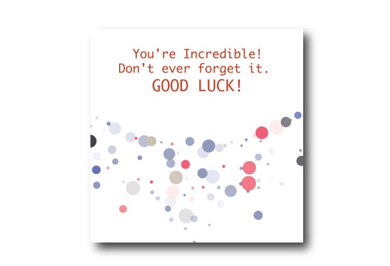 Digital Back to School Good Luck card wishes, Pantone Colors