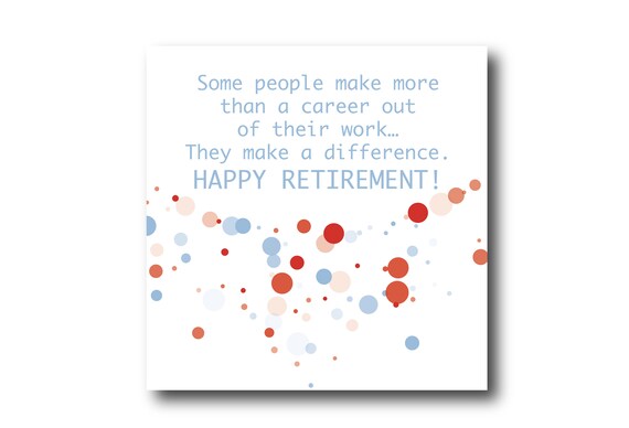 Retirement Digital card wishes, instant download, Social Media Ready, Pantone Clear Sky color