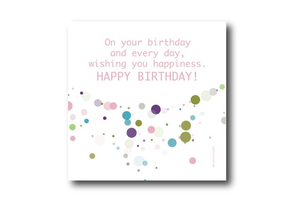 Digital Birthday Wishes greeting card, Pantone Colors, Birthday Greeting Card Gift