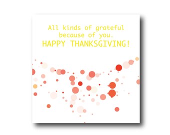 Digital Thanksgiving card wishes, instant download, printable at home, Pantone Colors, Sustainable Design