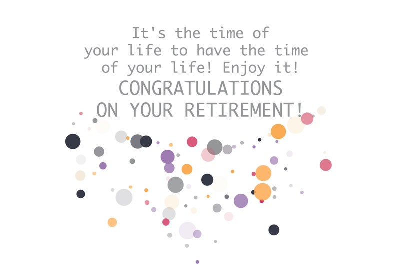 Digital Retirement Card Wishes Instant Download Printable at Etsy