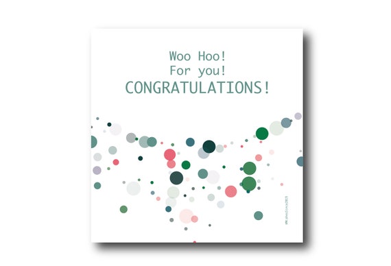 Digital Congratulations card wishes, instant download, printable at home, Pantone Colors