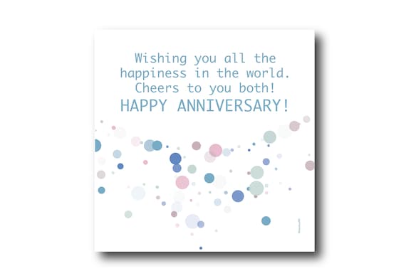 Digital Wedding Anniversary card wishes, instant download, printable at home, Pantone Colors