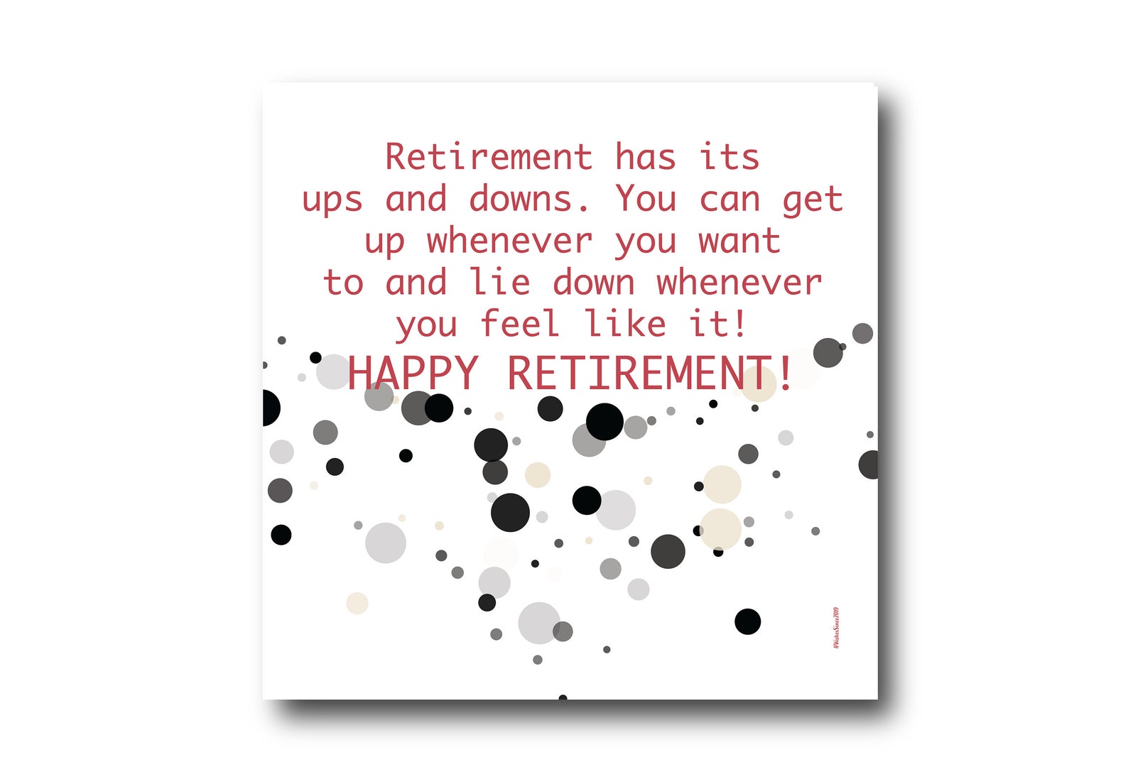 Digital Retirement Card Wishes, Instant Download, Printable at Home, Ready to Post, Pantone