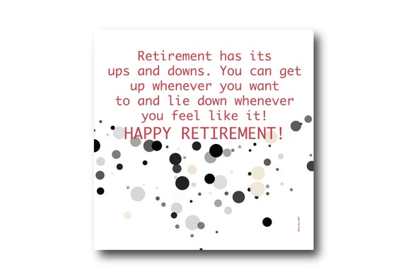 Digital Retirement card wishes, instant download, printable at home, ready to post, Pantone Colors