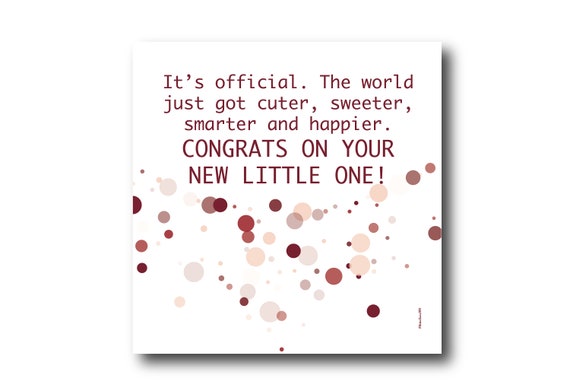 Digital Welcome Baby boy or girl card wishes, instant download, printable at home, Pantone Colors