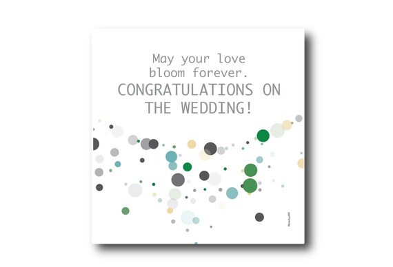 Digital Wedding Congratulation Greeting card wishes, instant download, printable at home, ready to post, Pantone Colors