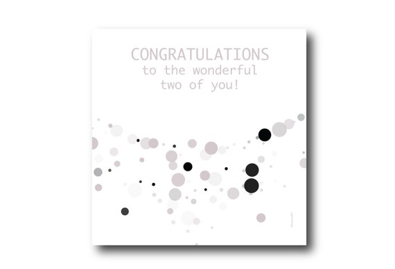 Digital Wedding Congratulation Greeting card wishes, instant download, printable at home, ready to post, Pantone Colors
