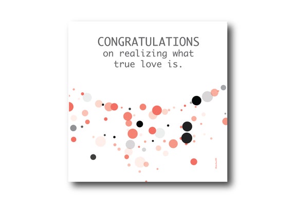 Digital Wedding Congratulation Greeting card wishes, instant download, printable at home, ready to post, Pantone Colors