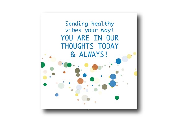 Digital Get Well Soon card wishes, instant download, printable at home, ready to post, Pantone Colors