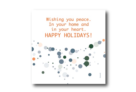 Digital Holiday Season card wishes, instant download, printable at home, ready to post, Pantone Colors, Pantone Colors