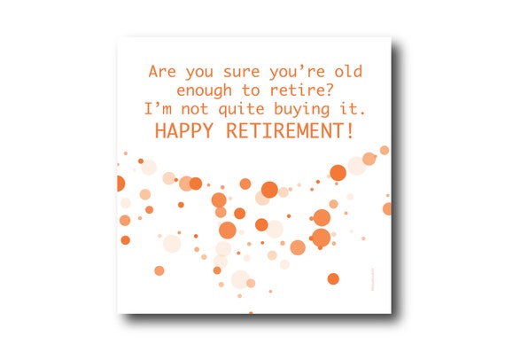 Digital Retirement card wishes, instant download, printable at home, ready to post, Pantone Colors