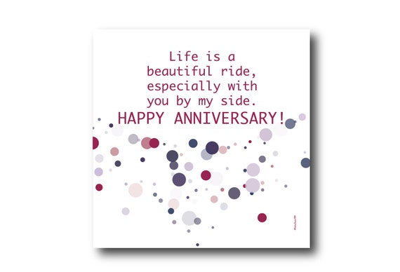 Digital Wedding Anniversary card wishes, instant download, printable at home, Pantone Colors