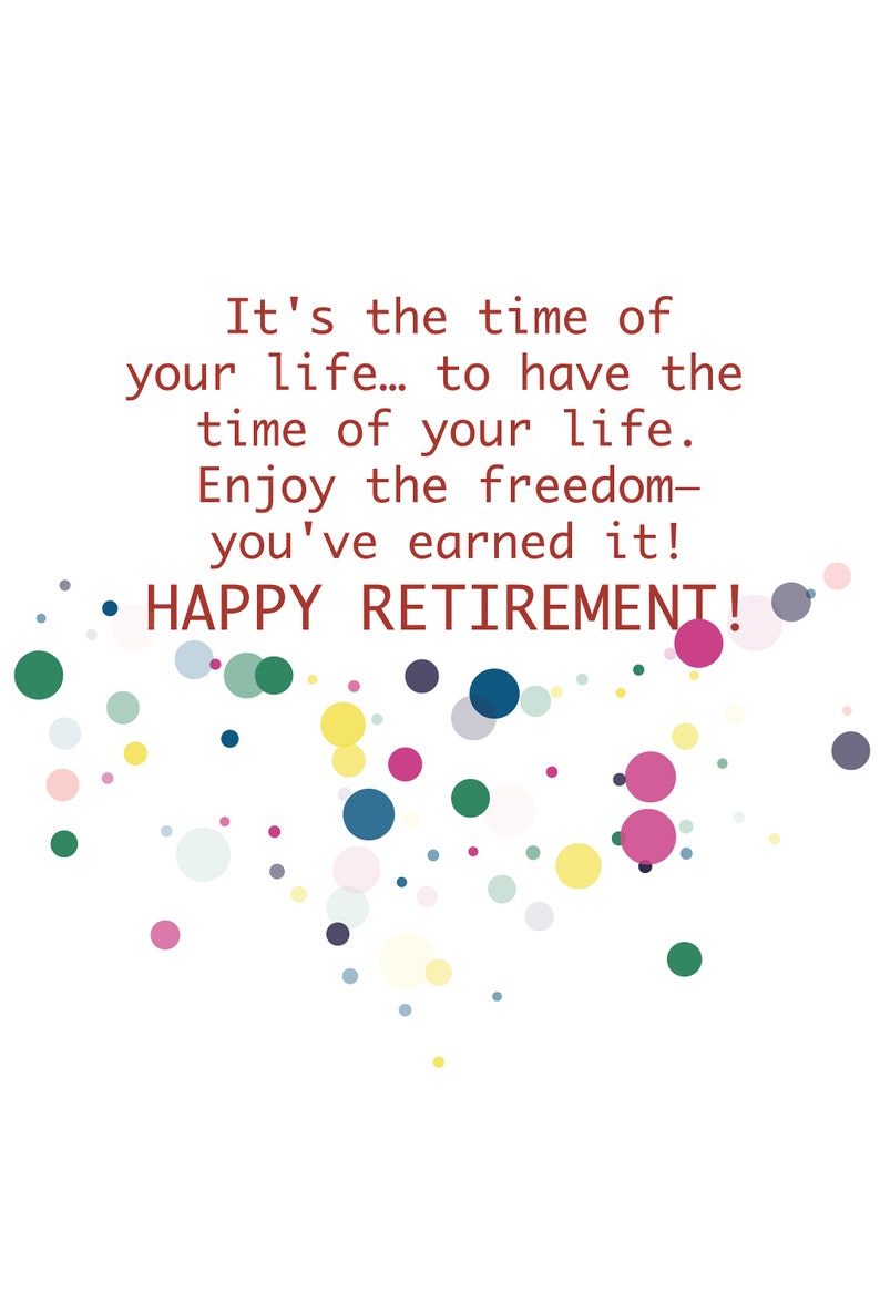 Digital Retirement Card Wishes Instant Download Printable at Etsy