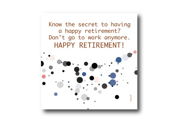 Digital Retirement card wishes, instant download, printable at home, ready to post, Pantone Colors