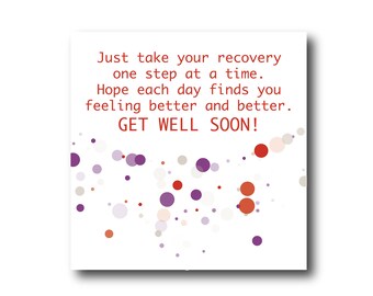 Deseos de tarjetas digitales Get Well Soon, descarga instantánea, imprimibles en casa, listos para publicar, colores Pantone