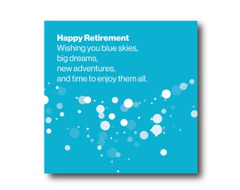 Digital Retirement  Wishes greeting card, Pantone Colors, Social Media Ready