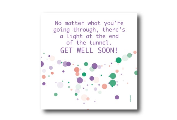 Digital Get Well Soon card wishes, instant download, printable at home, ready to post, Pantone Colors