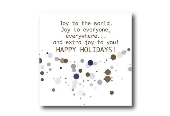 Digital Holiday Season card wishes, instant download, printable at home, ready to post, Pantone Colors
