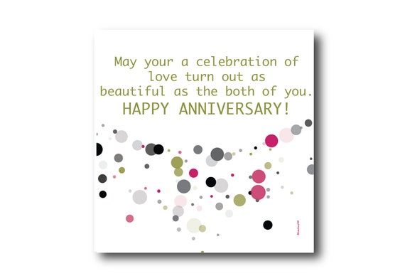 Digital Wedding Anniversary card wishes, instant download, printable at home, Pantone Colors