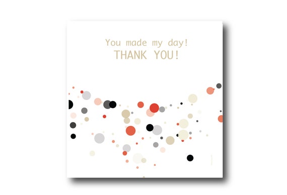 Digital Thank You Greeting card wishes, instant download, printable at home, ready to post, Pantone Colors