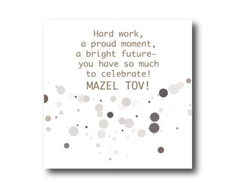 Mazel Tov Digital Congratulations card, wishes, instant download, printable at home, social media ready, Pantone Colors