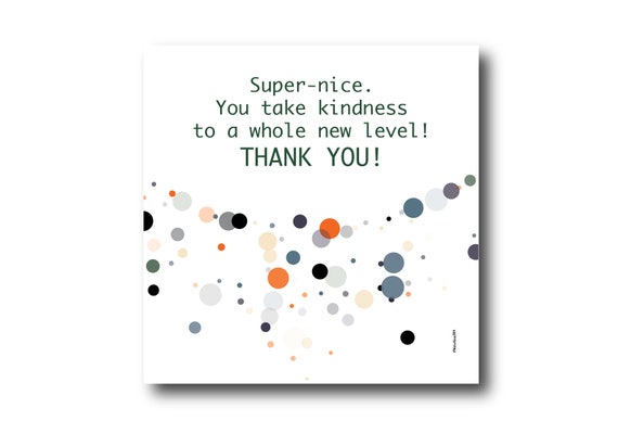 Digital Thank You Greeting card wishes, instant download, printable at home, ready to post, Pantone Colors