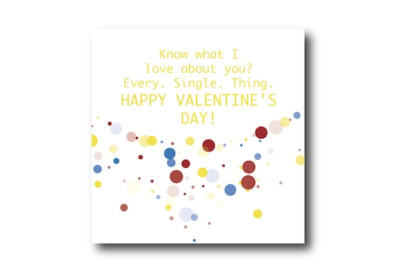 Digital VALENTINE'S DAY card wishes, instant download, printable at home, ready to post, Pantone Colors