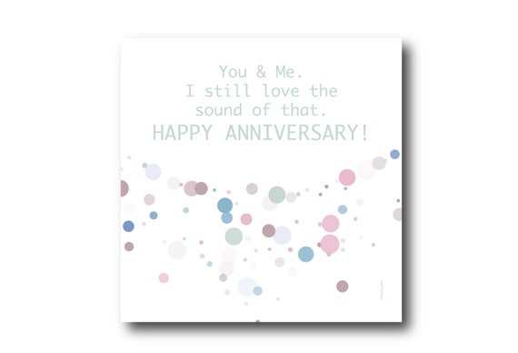 Digital Wedding Anniversary card wishes, instant download, printable at home, Pantone Colors, sustainable design