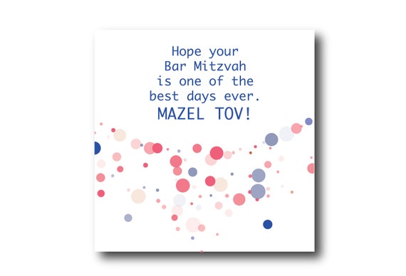 Mazel Tov Digital Congratulations card, wishes, instant download, printable at home, social media ready, Pantone Colors, Bar Mitzvah