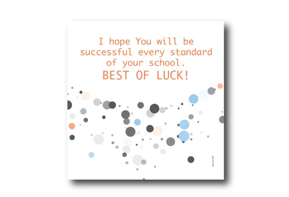 Digital Good Luck card wishes, instant download, printable at home, ready to post, Pantone Colors