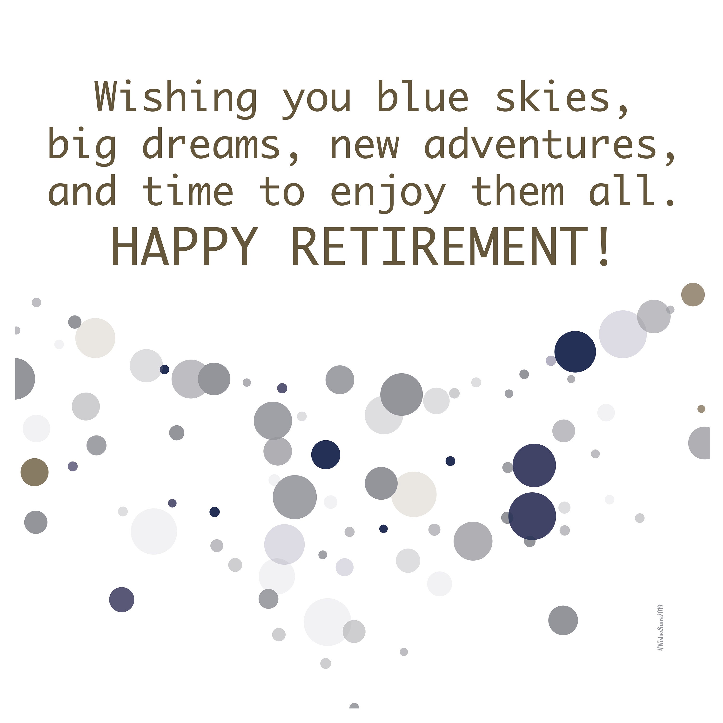 Digital Retirement card wishes, instant download, printable at home, ready to post, Pantone