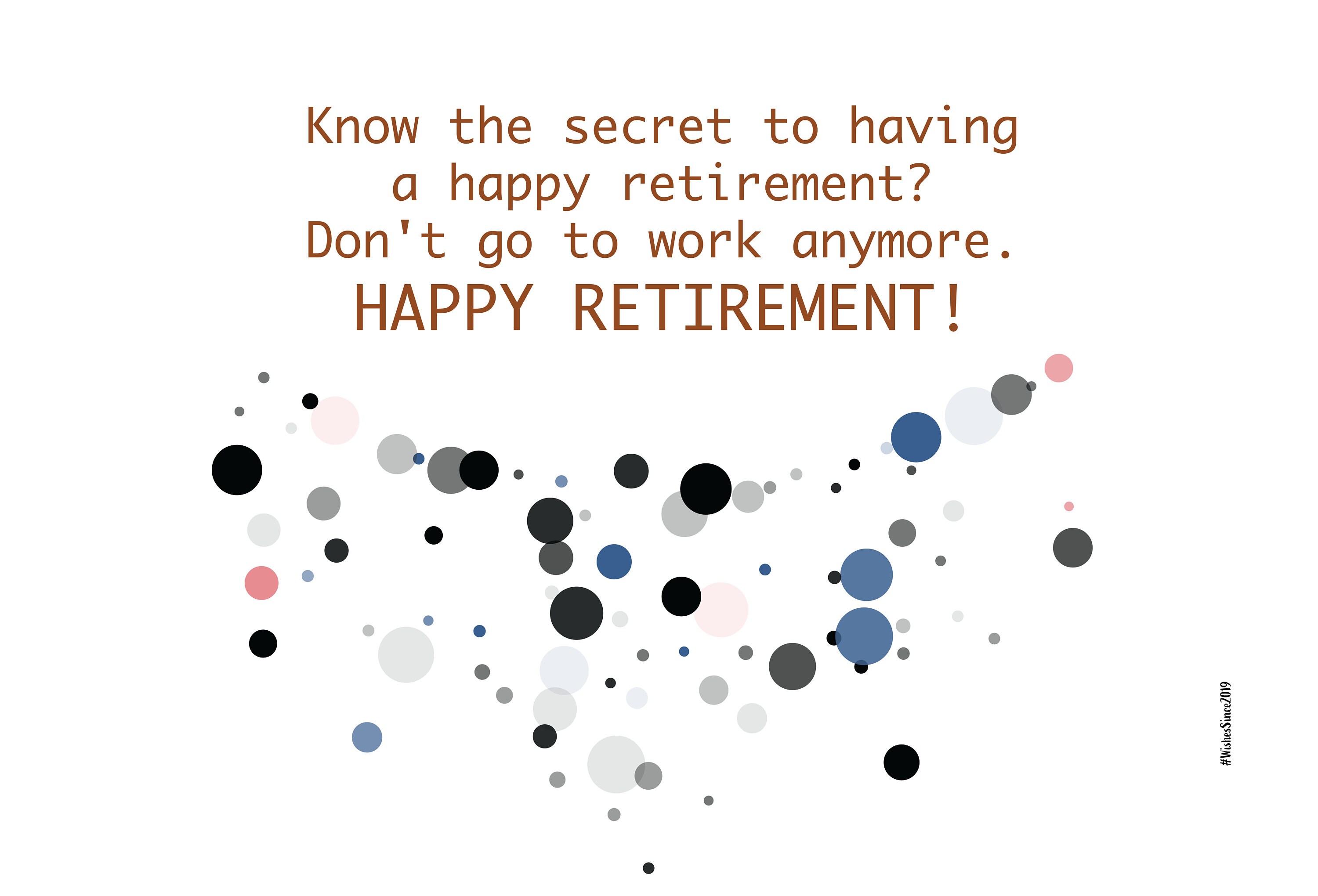 Digital Retirement card wishes, instant download, printable at home