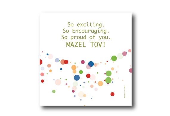 Digital Mazel Tov card wishes, instant download, printable at home, ready to post, Pantone Colors