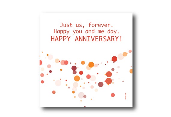 Digital Wedding Anniversary card wishes, instant download, printable at home, Pantone Colors