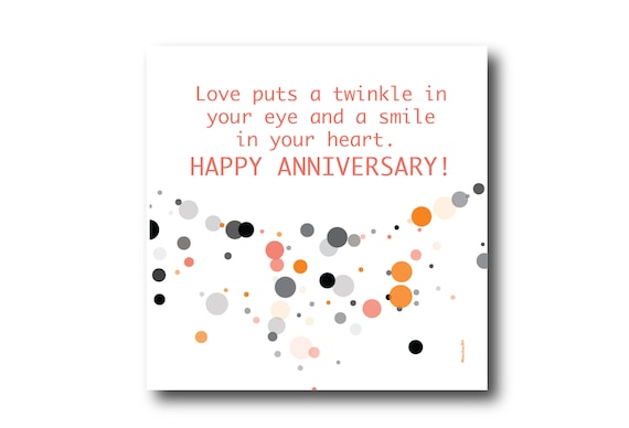 Digital Wedding Anniversary card wishes, instant download, printable at home, Pantone Colors