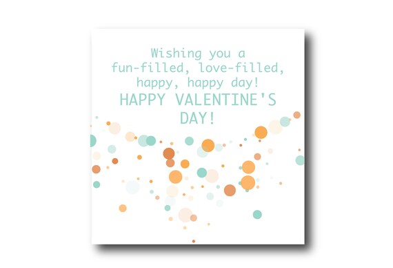 Digital VALENTINE'S DAY card wishes, instant download, printable at home, ready to post, Pantone Colors