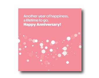 Digital Anniversary Wishes greeting card, Pantone Colors, Social Media Ready