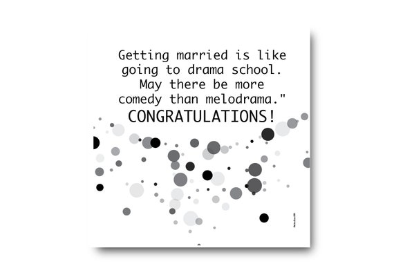 Digital Wedding Congratulation Greeting card wishes, instant download, printable at home, ready to post, Pantone Colors