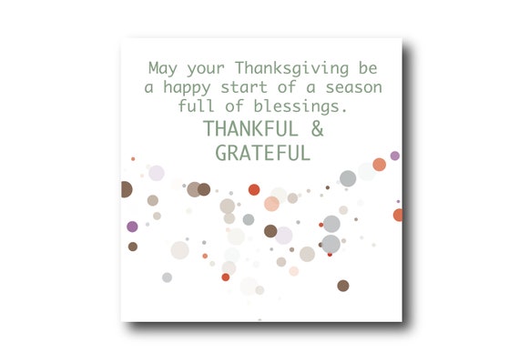 Digital Thanksgiving card wishes, instant download, printable at home, Pantone Colors, Sustainable Design