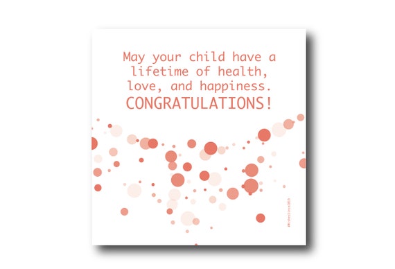 Digital Welcome Baby boy or girl card wishes, instant download, printable at home, Pantone Colors