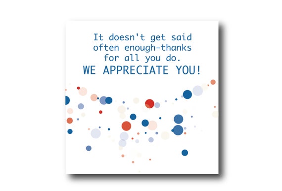 Digital Employee Appreciation card wishes, instant download, printable at home, Pantone Colors