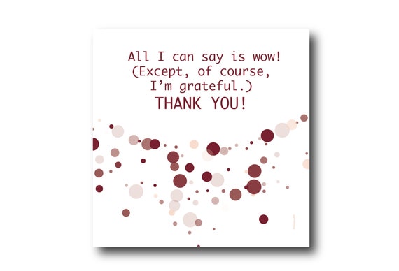 Digital Thank You Greeting card wishes, instant download, printable at home, ready to post, Pantone Colors