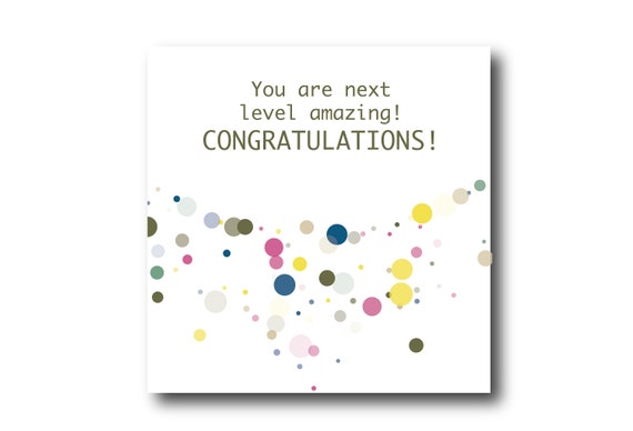 Congratulations Digital card wishes, instant download, printable at home, Pantone Colors