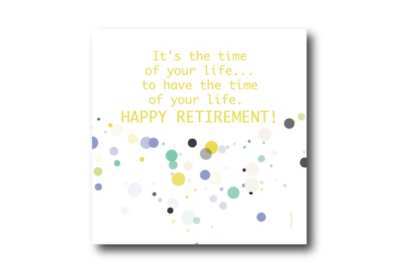 Digital Retirement card wishes, instant download, printable at home, ready to post, PANTONE Colors