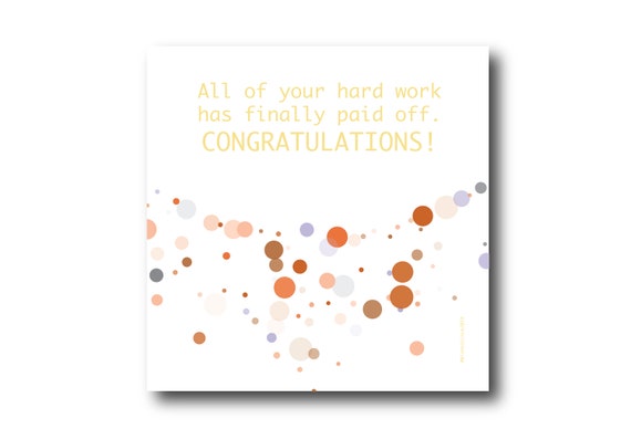 Digital Congratulations card wishes, instant download, printable at home, Pantone Colors