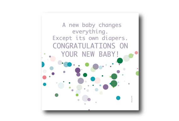 Digital Welcome Baby boy or girl card wishes, instant download, printable at home, Pantone Colors
