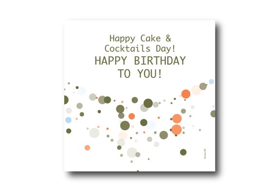 Digital Birthday card wishes, instant download, printable at home, Pantone Colors