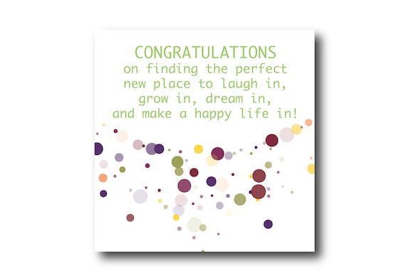 Digital Housewarming card wishes, instant download, printable at home, Pantone Colors Emboldened